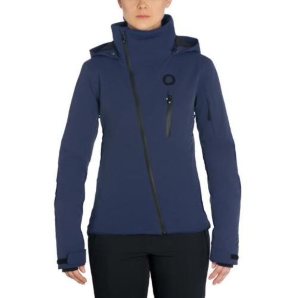 Hooded Ski Jacket Insulated Water Resistant Blue